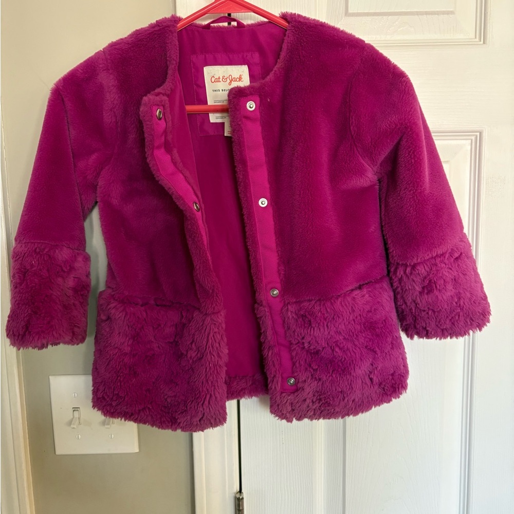 Cat & Jack Kids' Plush Magenta Jacket